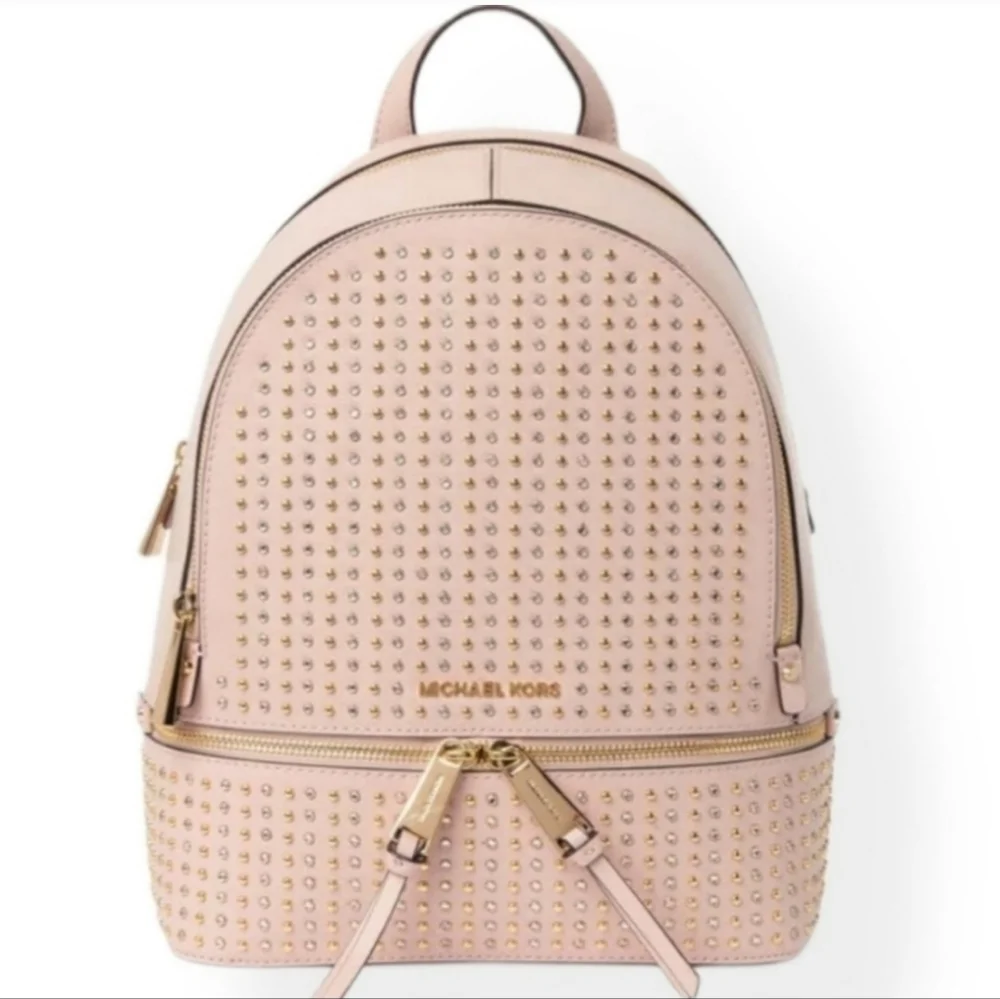 Michael Kors Rhea Studded Medium Pink Backpack